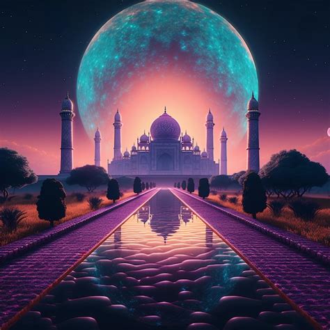 Premium Photo | Taj Mahal under moonlight