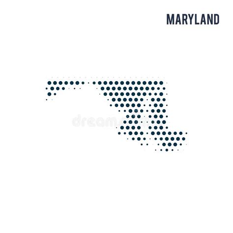 Mapa Punteado De Maryland Aislado En El Fondo Blanco Stock De