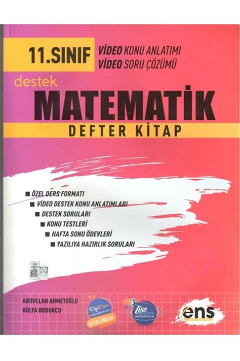 Ens Yayıncılık 11 Sınıf Matematik Defter Kitap Konu Testleri Destek