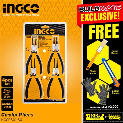 Buildmate Ingco Circlip Pliers Pcs Set Mm Snap Ring