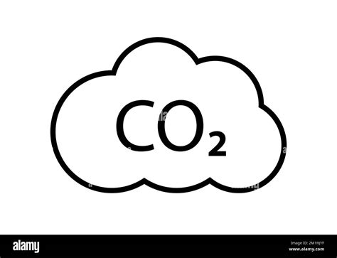 CO2 Emissions Vector Line Icon Carbon Gas Cloud Dioxide Pollution