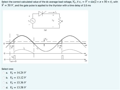 Solved Select The Correct Calculated Value Of The Dc Average Chegg