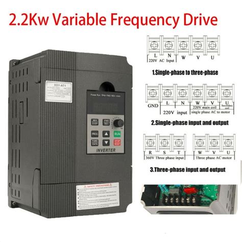 Ac220v ไดรฟ์ความถี่ตัวแปร2 2kw อินเวอร์เตอร์ Vfd อินพุต1เฟส3เอาต์พุตเฟส Th