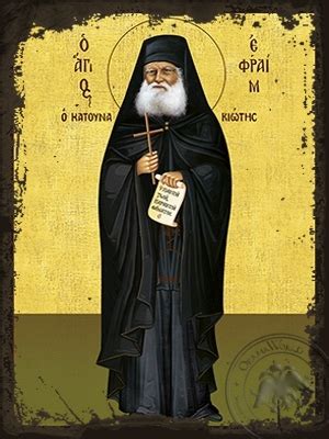 Saint Ephraim Of Katounakia Mount Athos Full Body Aged Byzantine Icon