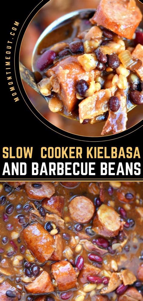 Slow Cooker Kielbasa And Barbecue Beans Slow Cooker Kielbasa Delish Recipes Homemade Recipes