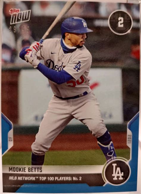 Topps Now Mlb Network Top Mookie Betts Trading Card T Blue