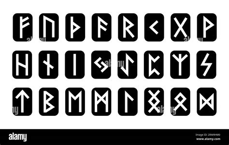 Runes Set Rune Alphabet Futhark Writing Ancient Germans And