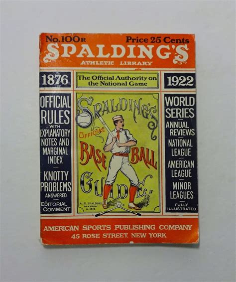 1922 Spalding S Baseball Guide BABE RUTH Ty Cobb Rogers Hornsby World