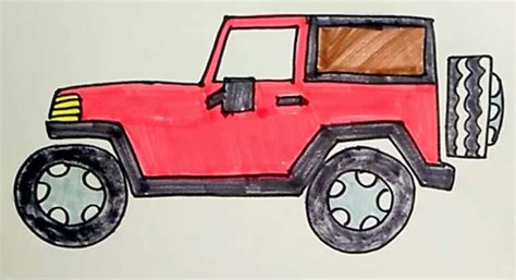 How To Draw A Jeep Step By Step Simple Wrangler Easy