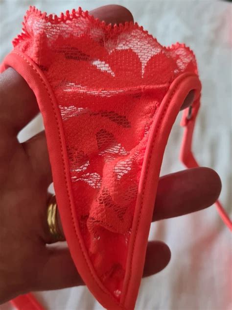 NEW WICKED WEASEL Tiger Lace Micro Bikini Bottom Neon Orange Large New Size PicClick AU