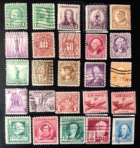 Old US Postage Stamps, 1800s-1960s, Mix of 75 Used and Unused, FREE ...