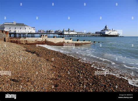 Eastbourne Seafront Promenade And Beach East Sussex England Stock