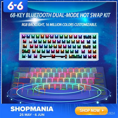 Rgb Key Bluetooth Wired Dual Mode Rgb Backlit Hot Swappable Mechanical Keyboard Green Switch