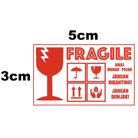 Jual Sticker Fragile Mudah Pecah Stiker Mudah Pecah Stiker Pecah Belah