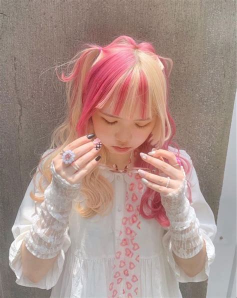 Soft Softcore Aesthetic Pink And Blonde Half Up Half Down Pigtails