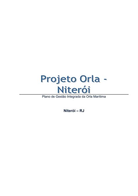 Plano de Gestão Integrada da Orla Marítima Niterói PDF