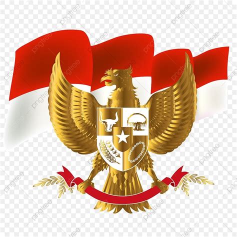 Gambar Garuda Pancasila Gold Bendera Indonesia Png Transparent