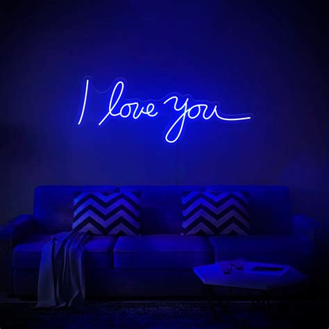 I Love You Led Neon Sign Wall Decor Wall Sign Neon Lights Etsy