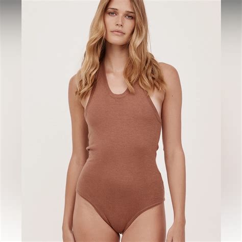 Naked Cashmere S Cocoa Halter Bodysuit Gem