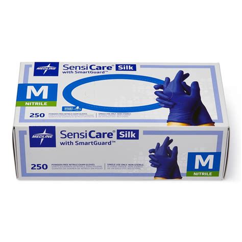 Sensicare Silk Nitrile Exam Gloves Sg Box M 2500ct