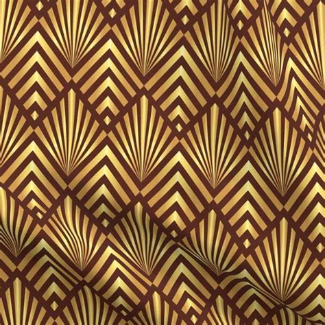 An Art Deco Wallpaper Pattern In Gold And Brown