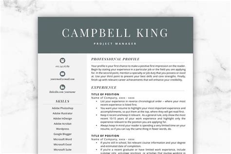 Cv Templateresume Campbell Resume Design Template Cv Template