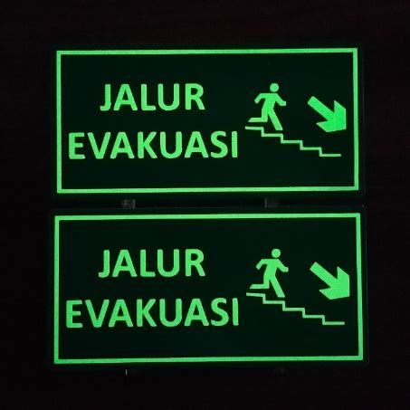 Jual Jalur Evakuasi Exit Sign Akrilik GLOW IN THE DARK 20 X 10 Cm