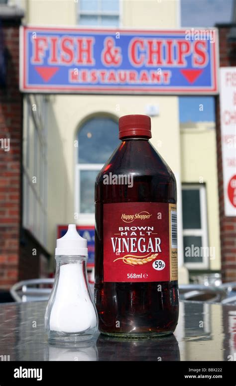 Salt And Vinegar Outside A Fish And Chips Restaurant In Clacton Essex