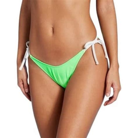 Xhilaration Women S Juniors Contrast Binding High Leg Scoop Bikini