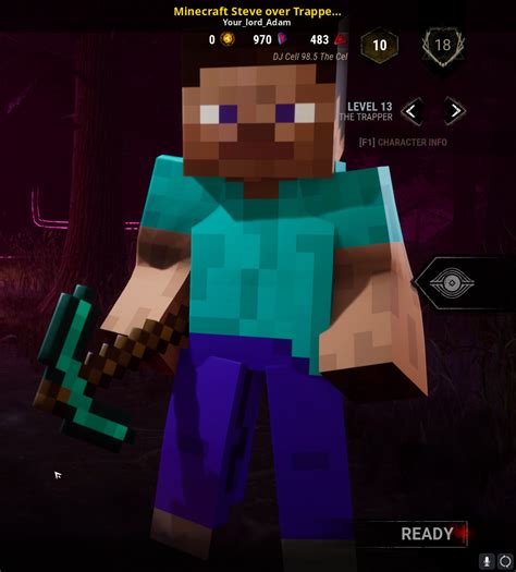 Minecraft Steve Over Trapper With Pickaxe [dead By Daylight] [mods]