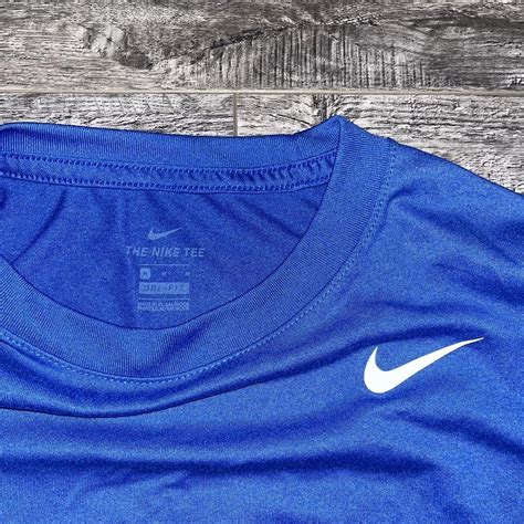 nike dry fit blue shirt. size, M. slightly used. - Depop