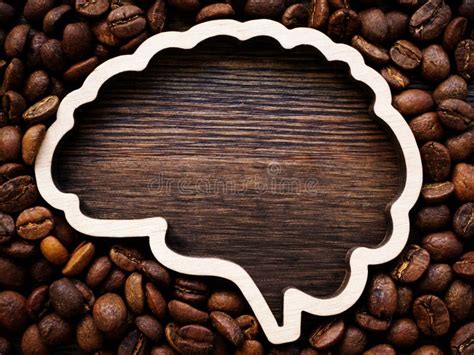 Brain Outline With Space For Inscription Surrounded By Roasted Coffee