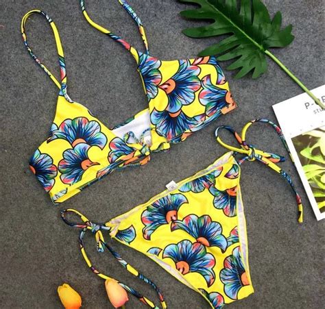 Luoanyfash 2018 Print Sexy Bikinis Set Swim Womens Swimsuits Biquinis