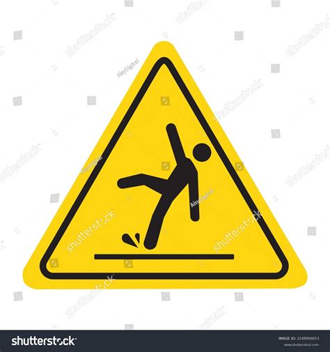 Wet Floor Sign Yellow Triangle Falling Stock Vector Royalty Free