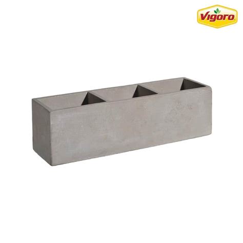 Vigoro 12 3 In Trio Medium Concrete Gray Concrete Planter 3 6 In L X