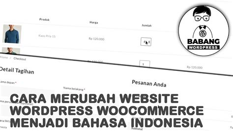 Cara Merubah Website Woocommerce Menjadi Bahasa Indonesia Youtube