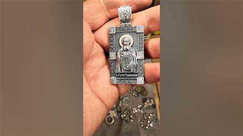 Подвеска нательная иконка Сергей Радонежский, серебро 925 пробы # ...