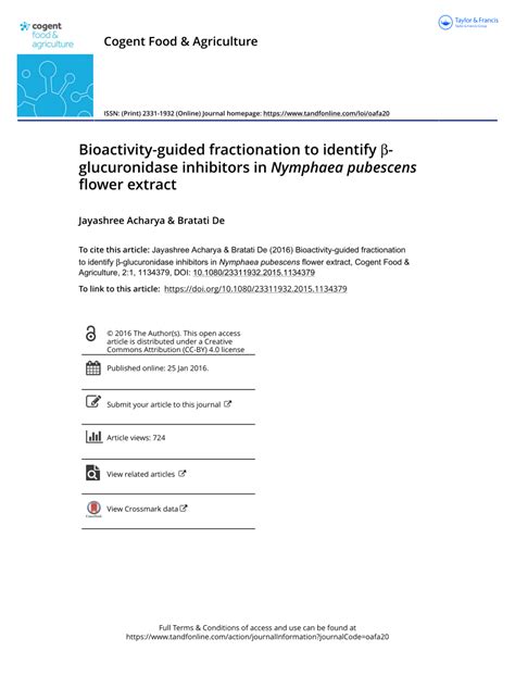 PDF Bioactivity guided fractionation to identify β glucuronidase