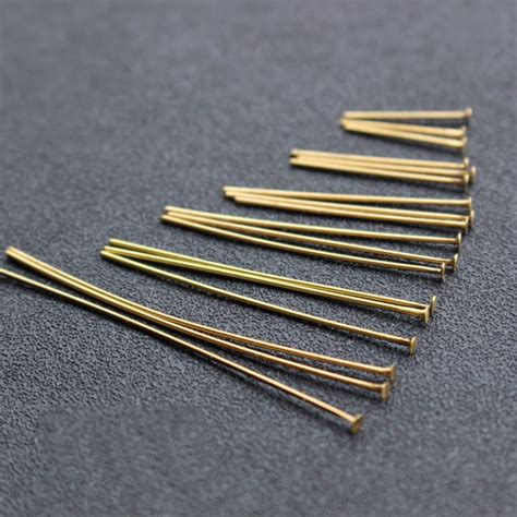 200pcs 16 80mm Headpins Raw Brass Flat Head Pins Wire Etsy