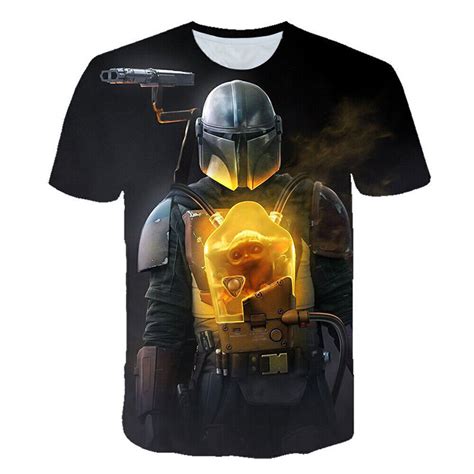 Star Wars Mandalorian T Shirts Kinder Jungen Kurzarmshirt Sommershirts