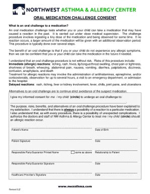 Fillable Online Consent Forms For Oral Food Challenge And Drug Testing