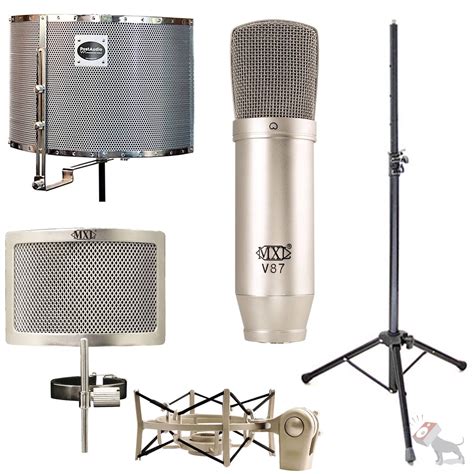 Studio Microphone Pack MXL V87 w Shockmount Filter Vocal Booth Free Mic ...