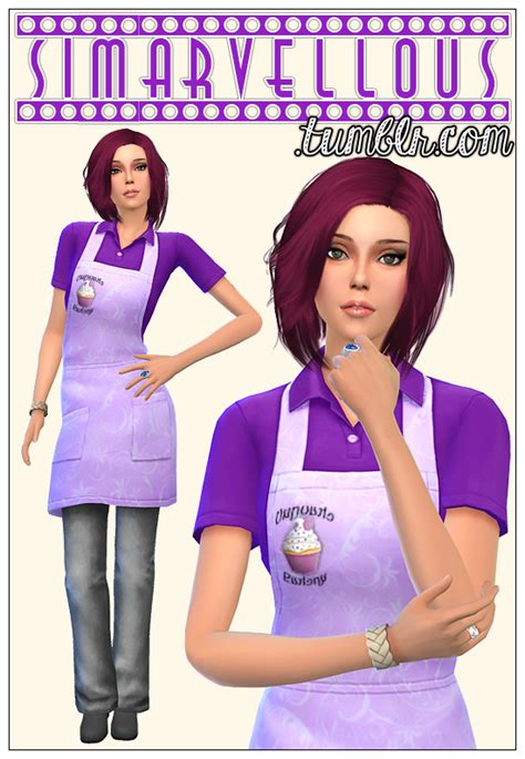 My Sims 4 Blog 2 Bakerycupcake Store Uniforms By Simarvellous