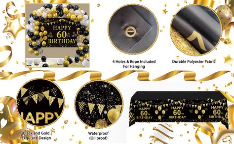 Amazon Trgowaul 60th Birthday Decorations Men Women Black Gold