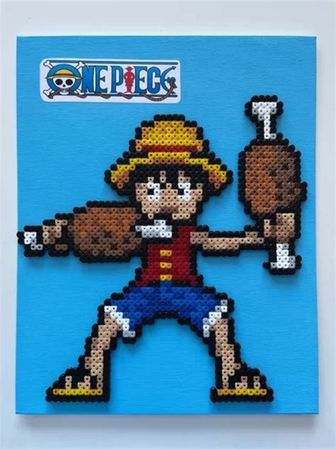 Pixel Art Perles A Repasser Tableau De Luffy Dans One Piece Avec Son