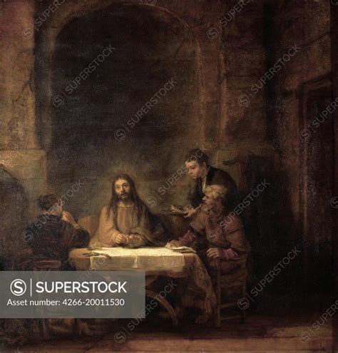 The Supper At Emmaus By Rembrandt Van Rhijn Louvre Paris