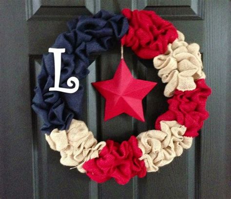 Patriotic 4th Of July Burlap Wreath America Personalized On Etsy 45