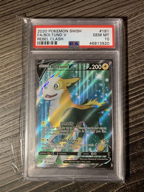 PSA 10 Boltund V 181 192 GEM MINT Full Art Ultra Rare Pokémon Rebel