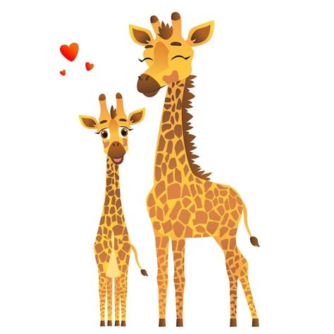 Mom And Baby Giraffe Clipart