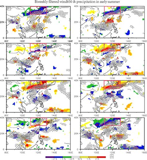 Temporal Evolution Of 850 Hpa Winds Vector Ms And Rainfall Shading